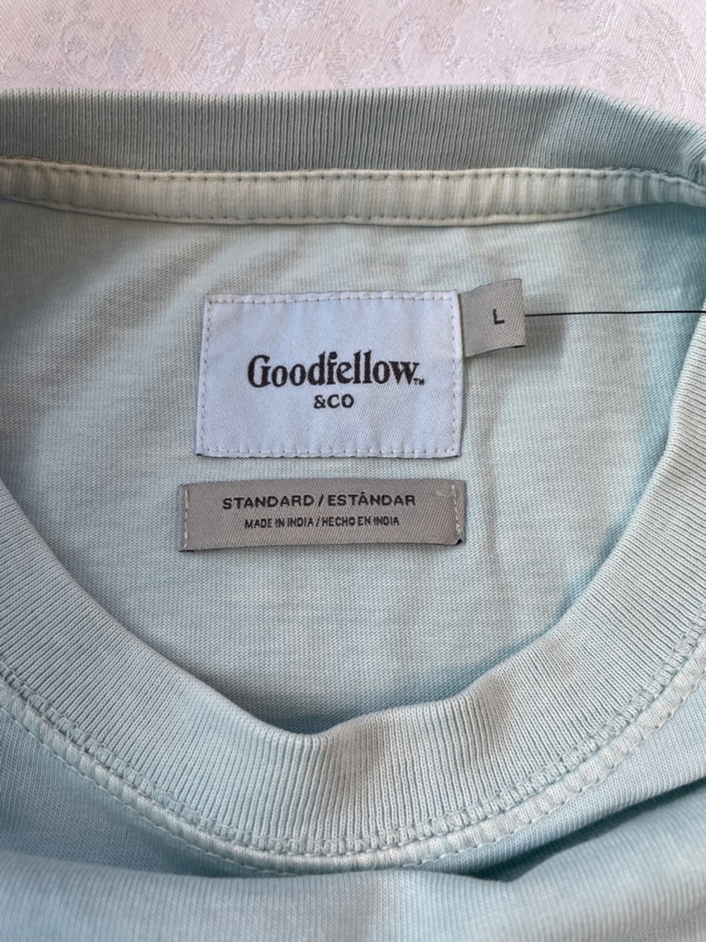 NWT Goodfellow & Co Men's Long-Sleeve Pocket Tee - Pale Mint.  Size Large - Picture 3 of 5